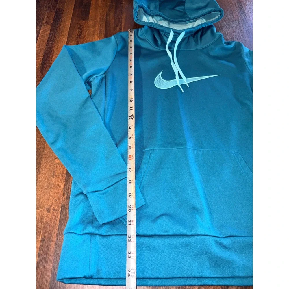 Nike Dri-FIT Womens Hoodie‎ Teal Blue Pullover Sweatshirt Size M